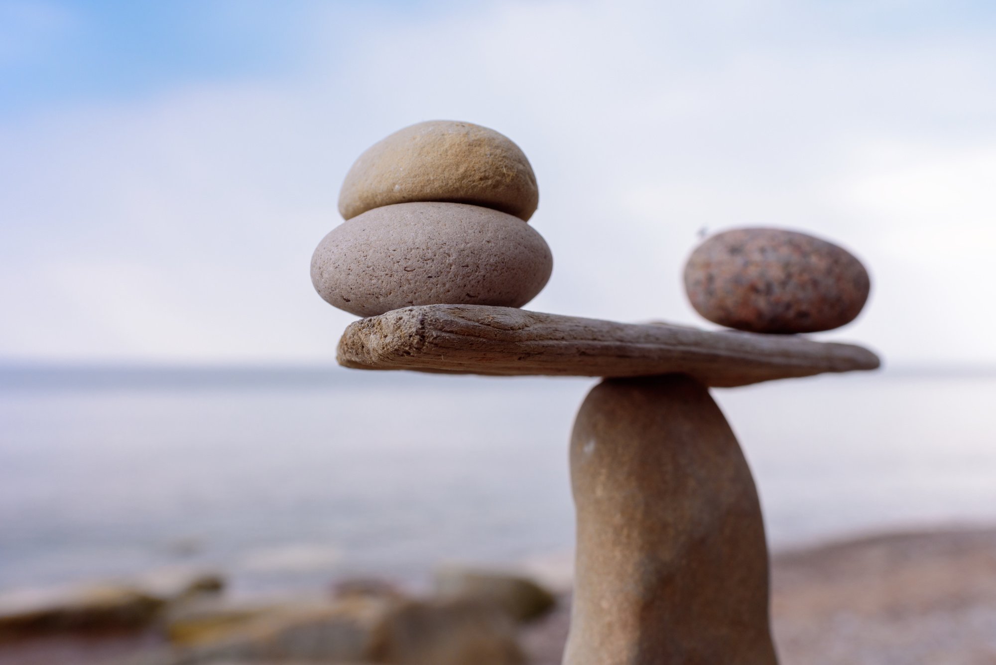 Zen balance of stones